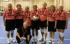 2009 Huntsman World Senior Games Women's Volleyball Team Exercising.
