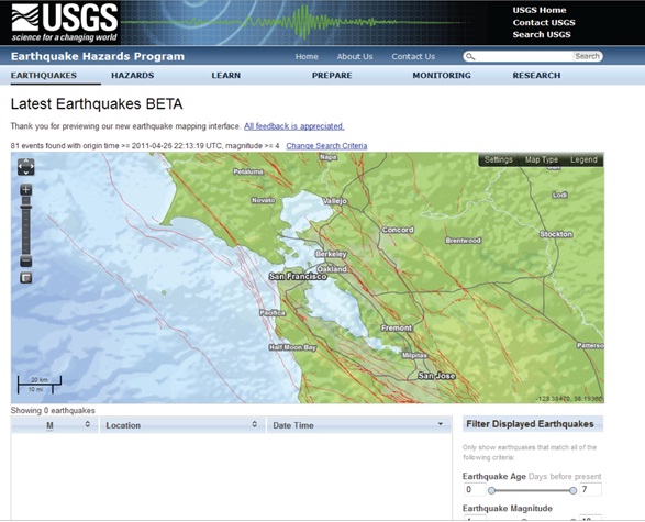Earth Science: New USGS Earthquake basemap service using The National Map base data