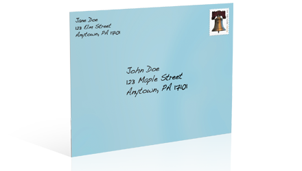 Image of stamped envelope.