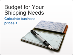 Budget for Your Shipping Needs. Photo of a checkbook and pen. Calculate business prices >