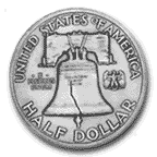 REVERSE: Ben Franklin-Liberty Bell Half-Dollar (1948-1963)