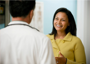 Photo of health care provider and patient