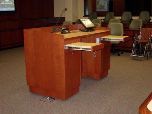 Accessible lectern with knee and toe clearance