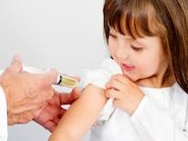 Child receiving immunization shot