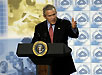 President George W. Bush visits NIH on January 26, 2005 to hold a 40-minute town hall meeting in Masur auditorium called strengthening health care. 