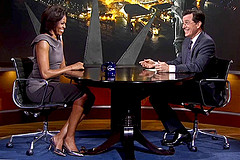 First Lady Lauds Military Families on ‘Colbert Report’