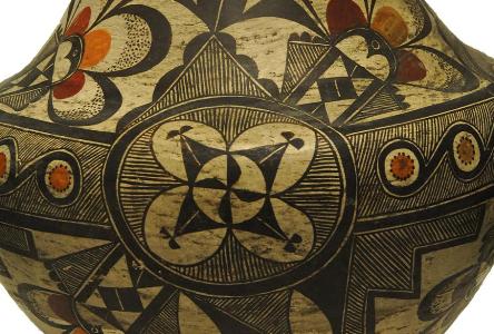 Detail of an Acoma polychrome pot, ceramic, INTR 926