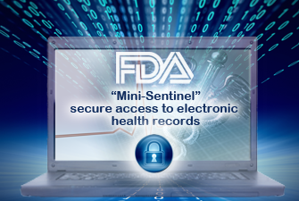 Laptop saying Mini-Sentinel: secure access to electronic health records