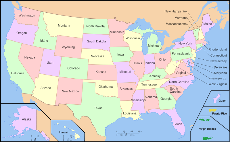 Clickable map of the united states