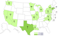 Persons infected with the outbreak strains of Salmonella Bredeney, by State