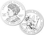 Caroline Harrison First Spouse Line Art Coin