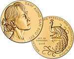 Image shows obverse and reverse of Daw Aung San Suu Kyi Bronze Medal