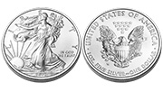Obverse and reverse of the 2012 American Eagle Silver Uncirculated Coin