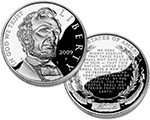 2009 Abraham Lincoln Commemorative Silver Dollar Proof.