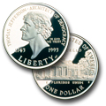 1994 Thomas Jefferson 250th Anniversary Silver Dollar (Dated 1993)