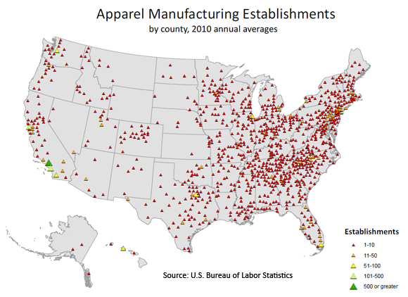 Apparel manufacturing establishments