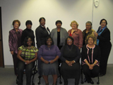 Twelve women pose together in Columbia, South Carolina.