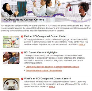 NCI-Designated Cancer Centers website