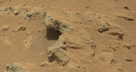 Remnants of ancient streambed on Mars