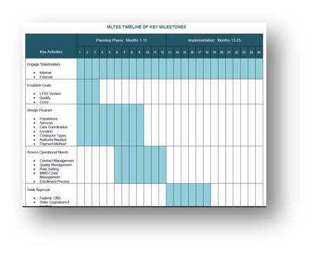 Timeline of Key Milestones in MLTSS Program Development