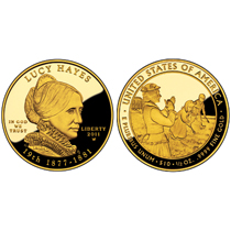 2011 LUCY HAYES 1/2 OZ GOLD PROOF