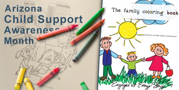 Arizona coloring book for Child Support Awareness Month