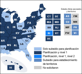 Mapa de subsidios para intercambios de seguro asequible