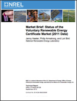 Cover of Market Brief: Status of the Voluntary Renewable Energy Certificate Market (2011 Data) report