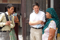 Dr. Thomas Frieden visiting an influenza vaccine and surveillance site in a rural village of Ballabhgarh, Haryana, India.