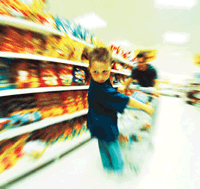 Child in grocery store