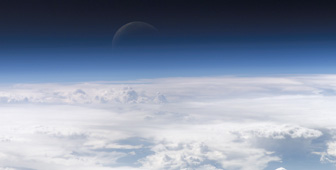 View of weather systems from air