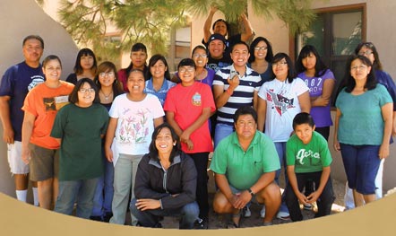 photo of youth and adults in the San Felipe Pueblo Circles of Care program
