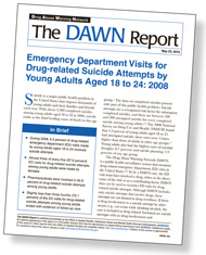 cover of Emergency Department Visits for Drug-related Suicide Attempts by Young Adults Age 18 to 24: 2008 - click to view publication