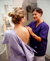 A woman is screened by her doctor.