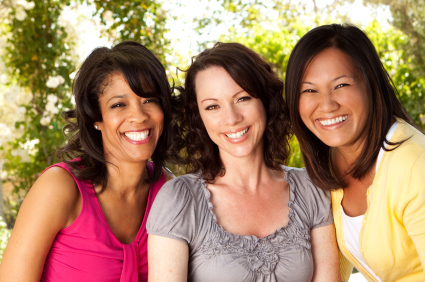 multi-ehnic group of three women