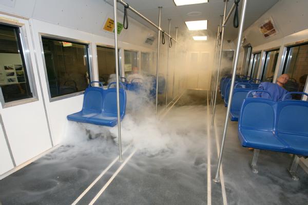 smokey subway car used for first responder training