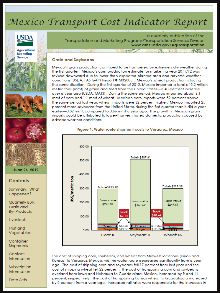 Cover of Mexico Transport Cost Indicator Report