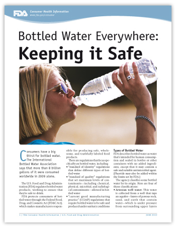 Bottled Water Everywhere: Keeping it Safe - Image thumbnail link to PDF version of this Consumer Update