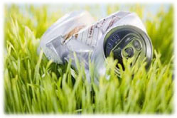Can on grass