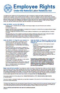 Employee Rights Under the NLRA Poster