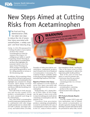 New Steps Aimed at Cutting Risks from Acetaminophen - (JPG)