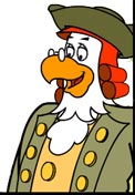 In this drawing, Peter is wearing clothes from the Revolutionary War era.