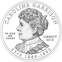 2012 Caroline Harrison Gold Coin Obverse
