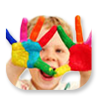 Photo: Child with fingerpaint on hands