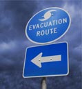 storm evacuation warning sign