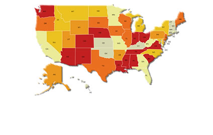 US Map showing payments status