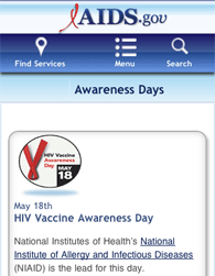 AIDS.gov Mobile Awareness Day Page