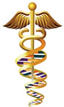 Caduceus with DNA double-helix