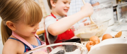 Children cooking in the kitchen