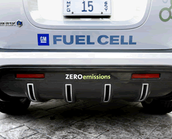 Photo: Fuel cell exhaust emits no harmful pollutants